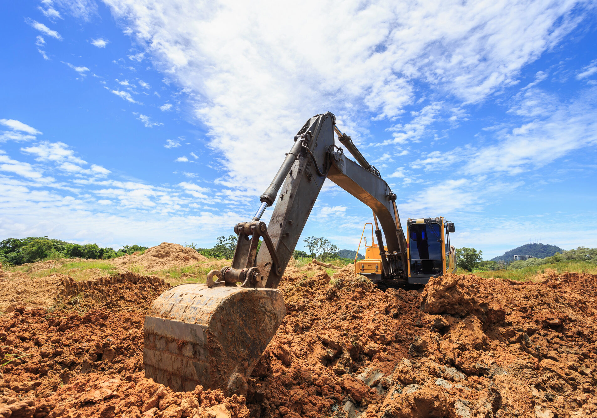 Excavating and grading project performed by backhoe - project by SD Resources contractor