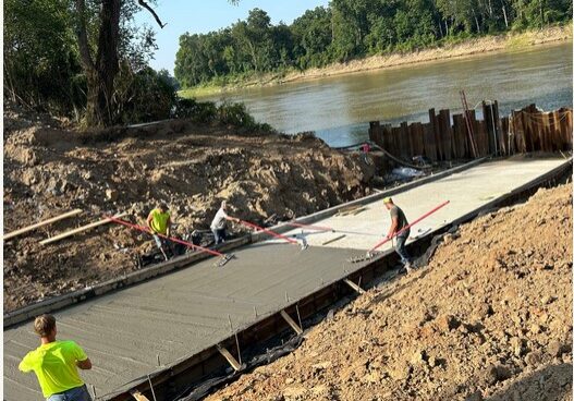 Installation of a boat ramp at USDA Whiteriver Hudson